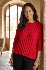Statement Rib Pocket Pullover Sweater