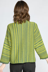 Reverse Stripe Funnel Neck Sweater