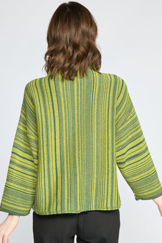 Reverse Stripe Funnel Neck Sweater