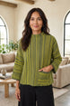 Reverse Stripe Funnel Neck Sweater