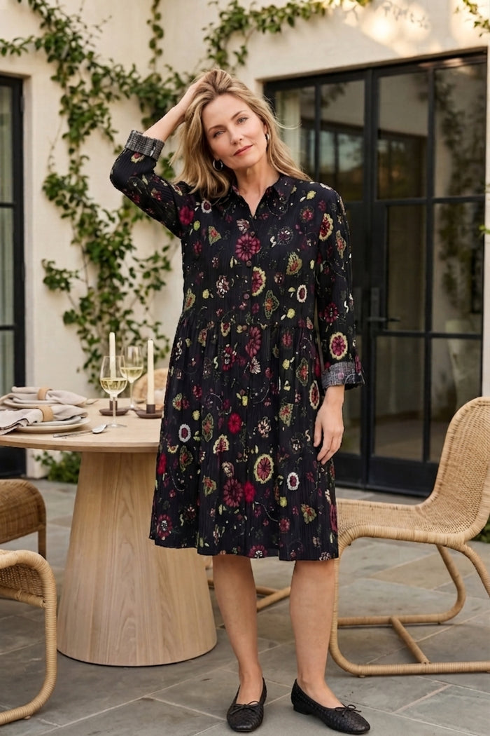 Boho Floral Crinkle Cotton Lanai Dress