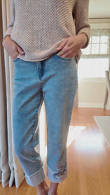 Embroidered Cuff Easy Jean