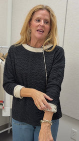 Crinkled Double Face Metro Pullover