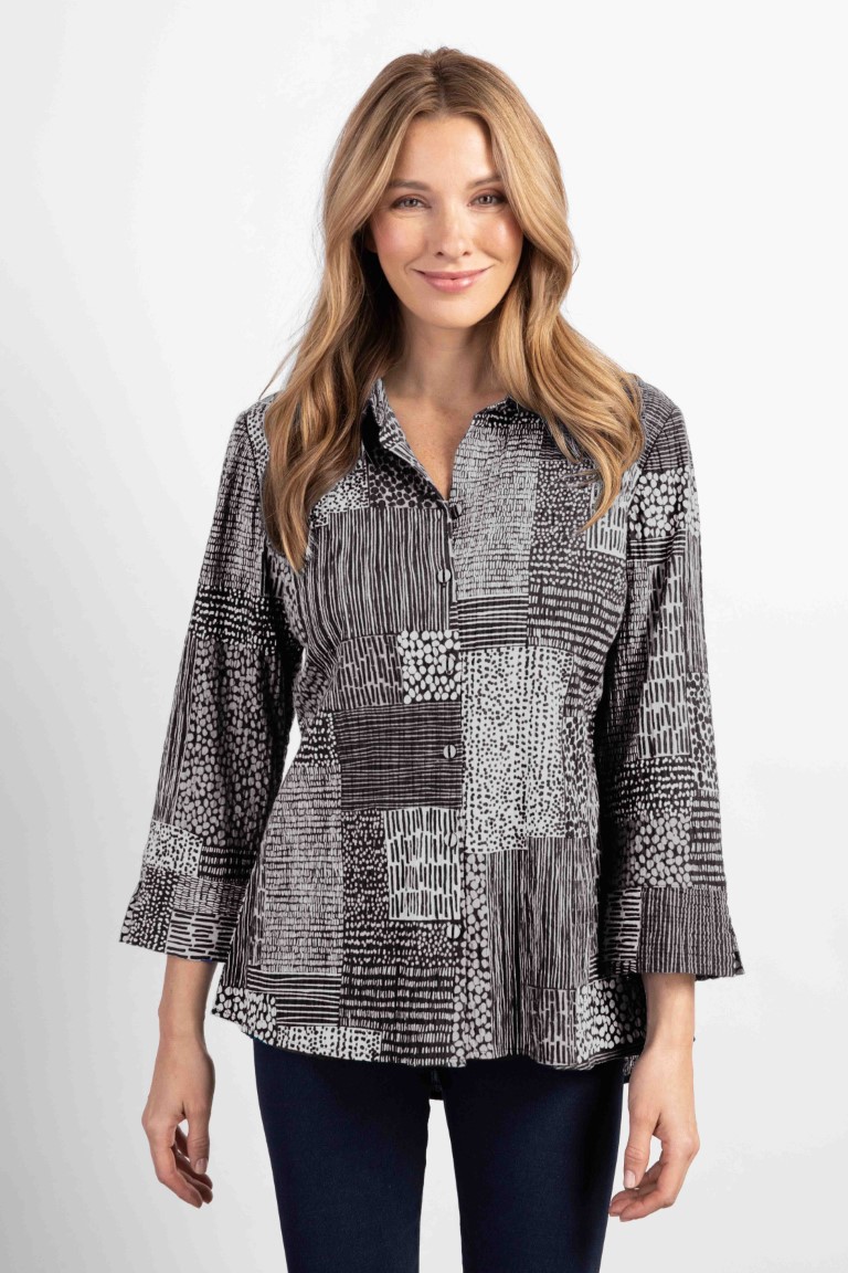 Pattern Mix Shaped Shirt - Habitat Clothes